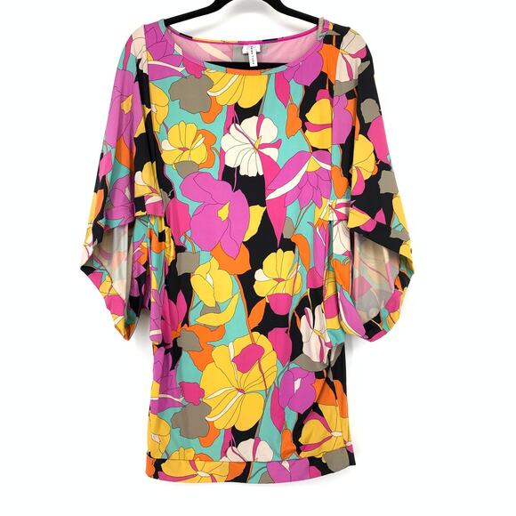 Trina Turk Oversized Tunic Cover Up Top Womens Size S Multicolored Floral Print - Picture 1 of 6